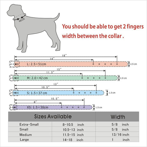 Load image into Gallery viewer, size guide for personalised collar