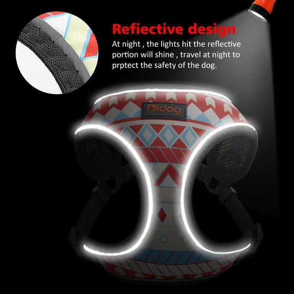 Load image into Gallery viewer, Geometric adjustable pet harness reflective detail