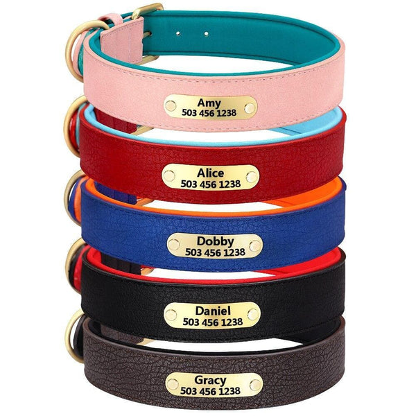 Load image into Gallery viewer, leather personalised dog collar engraved
