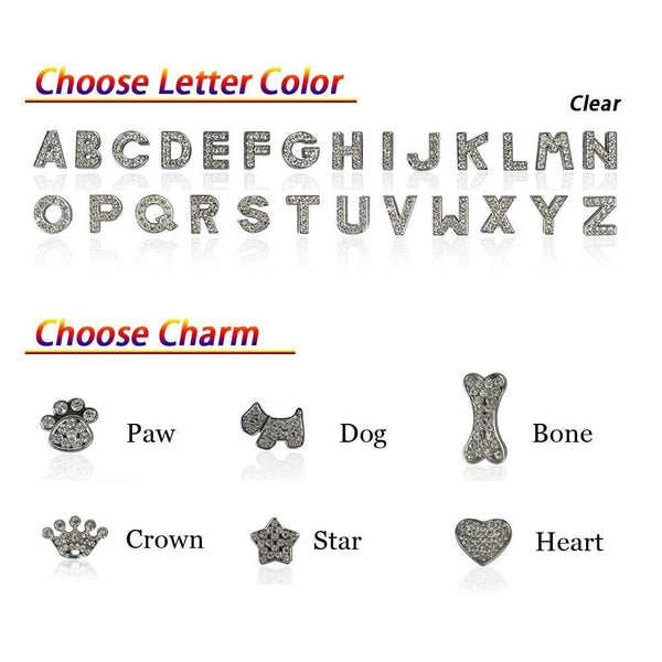 Load image into Gallery viewer, rhinestone letter charms for pet collar