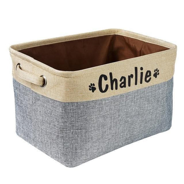 Load image into Gallery viewer, Personalised pet storage box grey