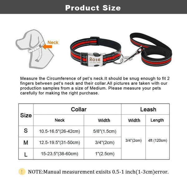 Load image into Gallery viewer, Personalised dog collar with engraving and matching leash set