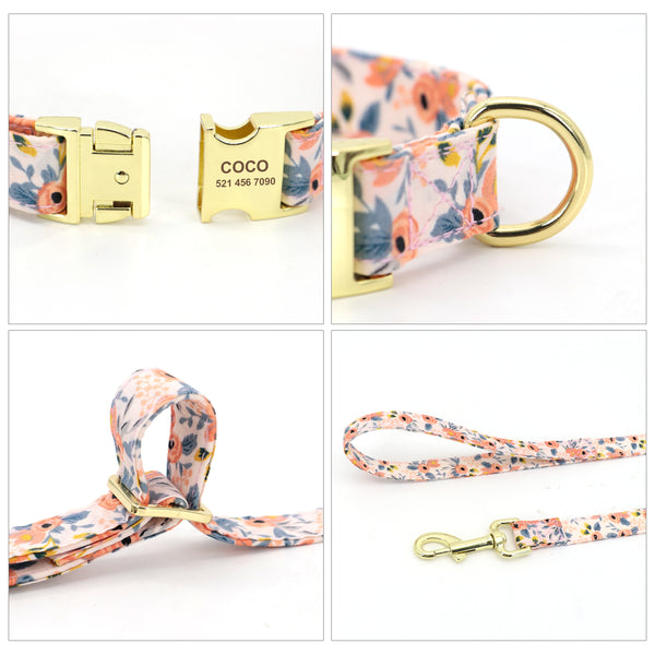 Load image into Gallery viewer, Floral Dream Flower - 2 Piece Set - Leash & Personalised Collar