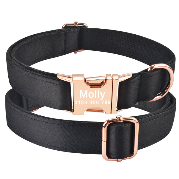 Load image into Gallery viewer, Black Rose - 2 Piece Set - Leash & Personalised Collar