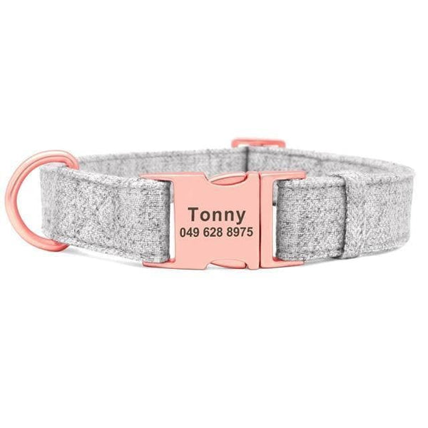Load image into Gallery viewer, personalised dog collar with rose gold buckle