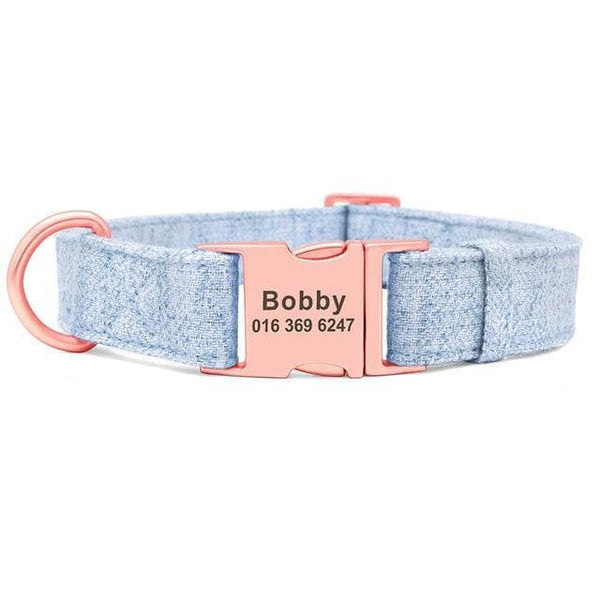 Load image into Gallery viewer, personalised dog collar with rose gold buckle