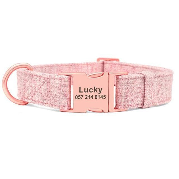 Load image into Gallery viewer, personalised dog collar with rose gold buckle
