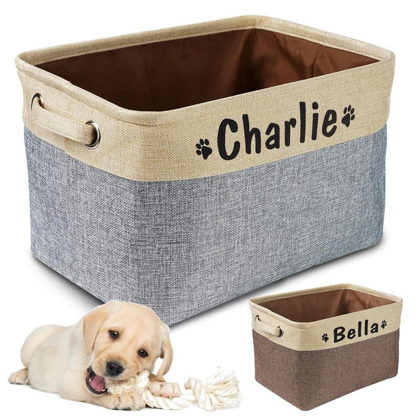 Load image into Gallery viewer, Personalised pet storage box grey