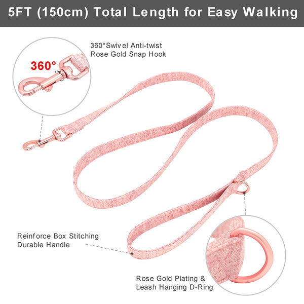 Load image into Gallery viewer, Houndstooth - 3 Piece Set - Leash, Poop Bag Holder & Personalised Collar