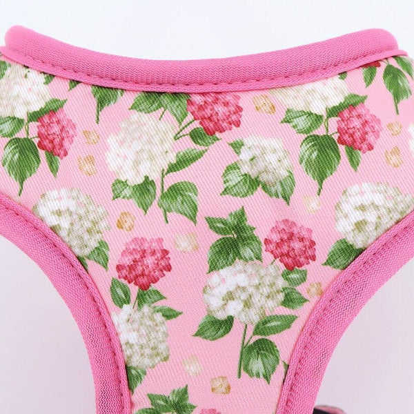 Load image into Gallery viewer, floral dog harness and leash set pink