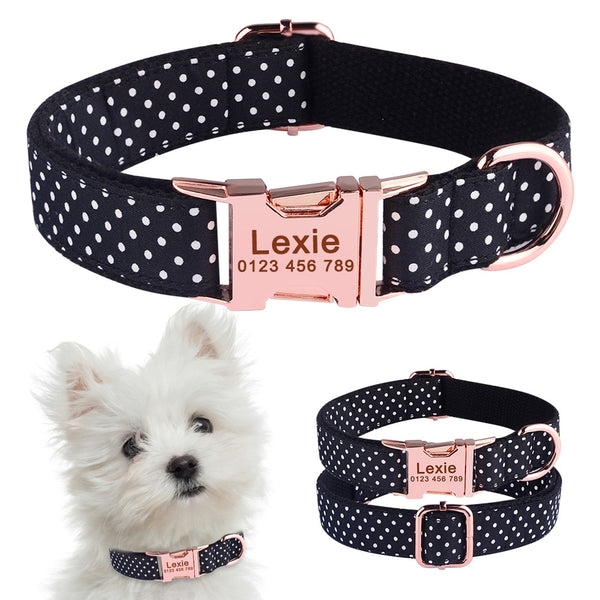 Load image into Gallery viewer, Sunday Best Black Polka - Personalised Collar