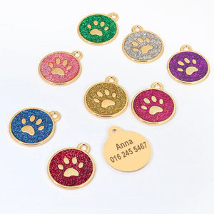 Gold Paw Pet Tag - Personalised Engraving