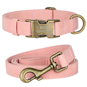 Vintage Bronzed - 2 Piece Set - Leash & Personalised Collar