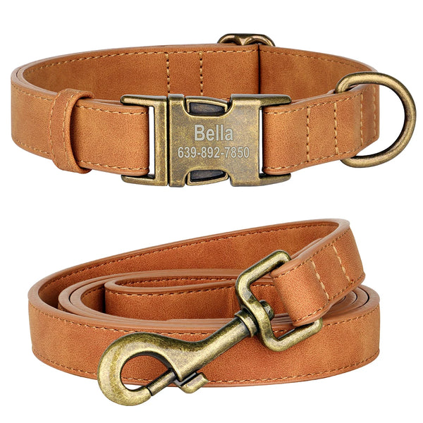 Load image into Gallery viewer, Vintage Bronzed - 2 Piece Set - Leash &amp; Personalised Collar
