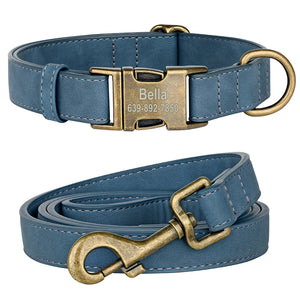 Vintage Bronzed - 2 Piece Set - Leash & Personalised Collar