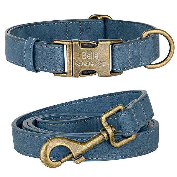 Load image into Gallery viewer, Vintage Bronzed - 2 Piece Set - Leash &amp; Personalised Collar
