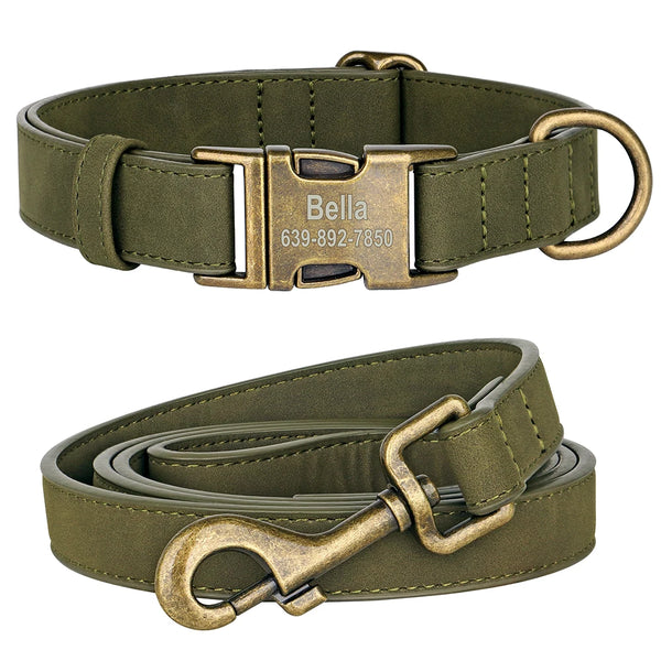 Load image into Gallery viewer, Vintage Bronzed - 2 Piece Set - Leash &amp; Personalised Collar
