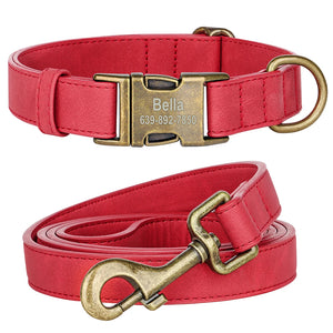 Vintage Bronzed - 2 Piece Set - Leash & Personalised Collar