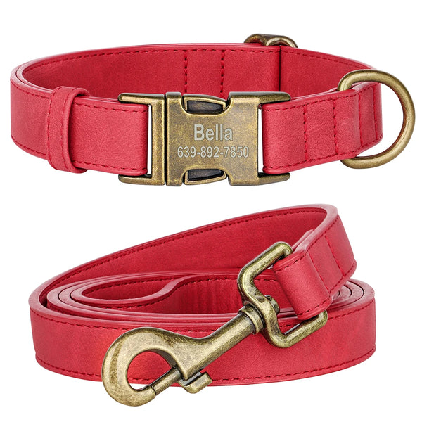 Load image into Gallery viewer, Vintage Bronzed - 2 Piece Set - Leash &amp; Personalised Collar
