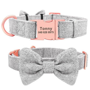 Houndstooth Bow Tie - Personalised Collar