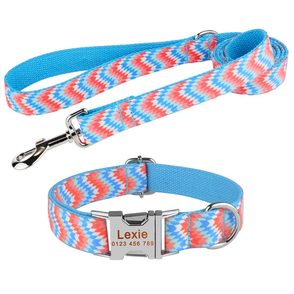 Load image into Gallery viewer, Ziggy Blue - 2 Piece Set - Leash &amp; Personalised Collar
