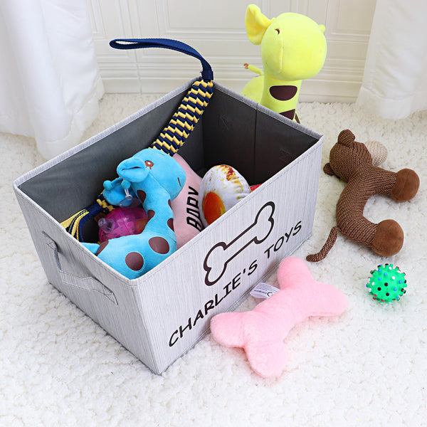 Load image into Gallery viewer, Paw Bone Toy Storage Box - Personalised Name
