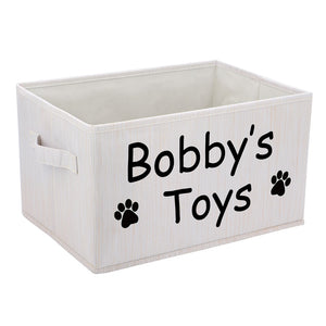 Paw Bone Toy Storage Box - Personalised Name