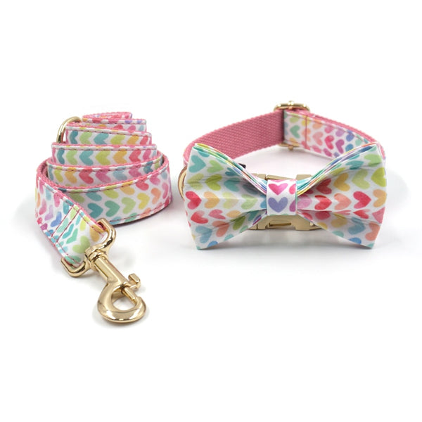 Load image into Gallery viewer, Watercolour Love Pink - Leash, Poop Bag Holder &amp; Personalised Collar

