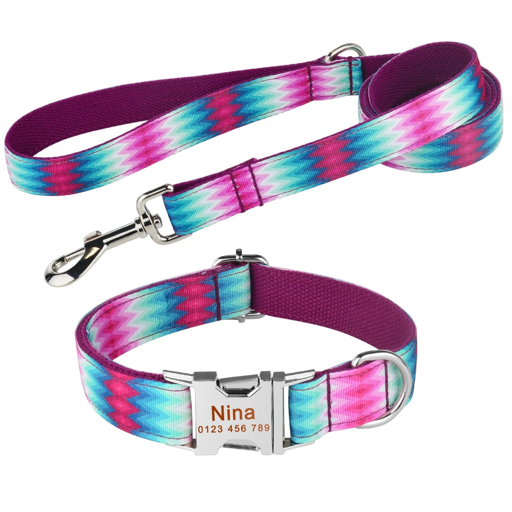 Ombre Scuffle - 2 Piece Set - Leash & Personalised Collar