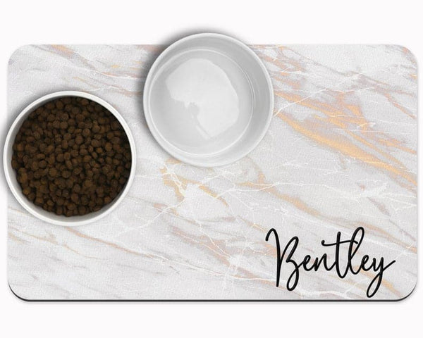 Load image into Gallery viewer, Rose Marble Pet Food Mat - Personalised
