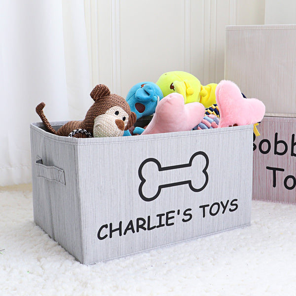 Load image into Gallery viewer, Paw Bone Toy Storage Box - Personalised Name
