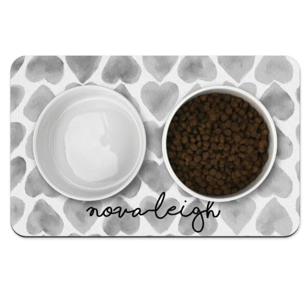 Load image into Gallery viewer, Grey Love Pet Food Mat - Personalised
