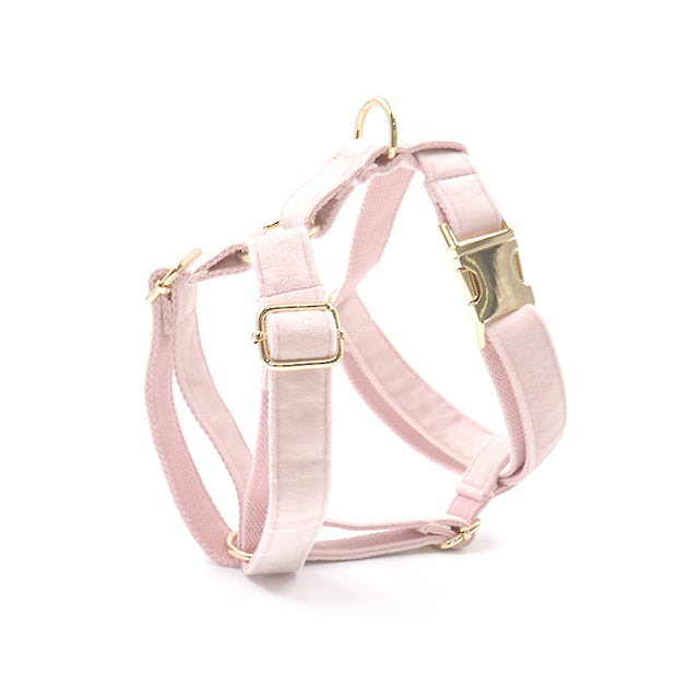 Luxury Velvet Crush Pale Pink - Personalised Harness