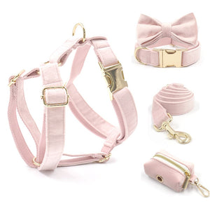 Luxury Velvet Crush Pale Pink - Personalised Harness