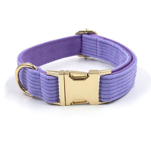 Corduroy Crush Lavender - Leash, Poop Bag Holder & Personalised Collar