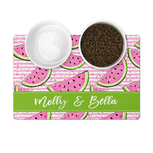 Watermelon Slice Pet Food Mat - Personalised