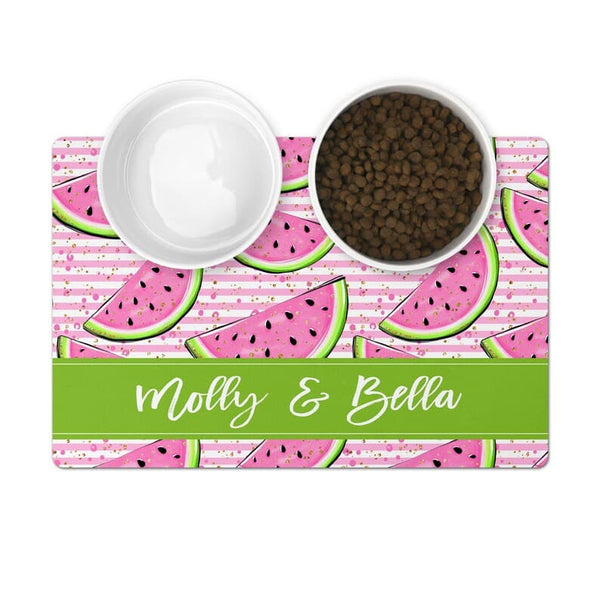 Load image into Gallery viewer, Watermelon Slice Pet Food Mat - Personalised
