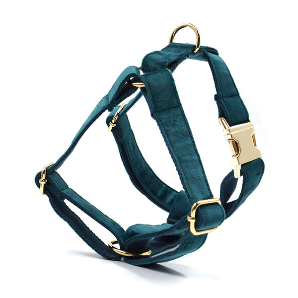 Load image into Gallery viewer, Luxury Velvet Crush Emerald - Personalised Harness
