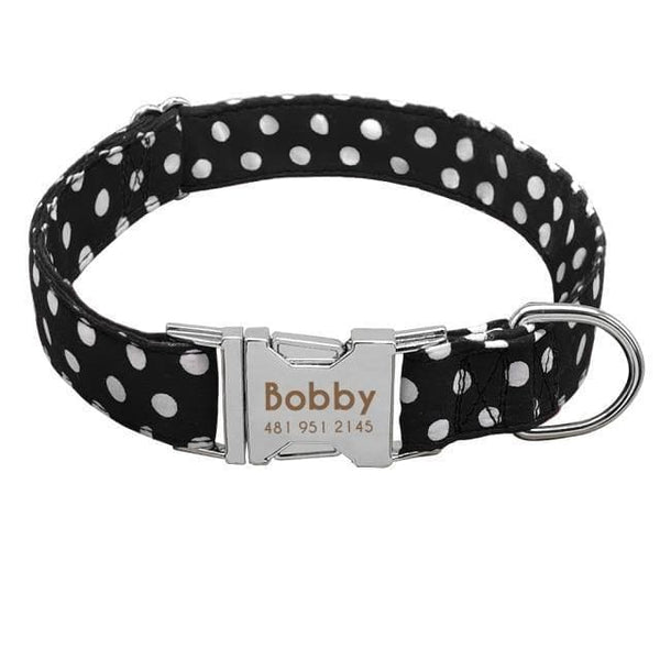 Load image into Gallery viewer, personalised pet collar with engraving with dots
