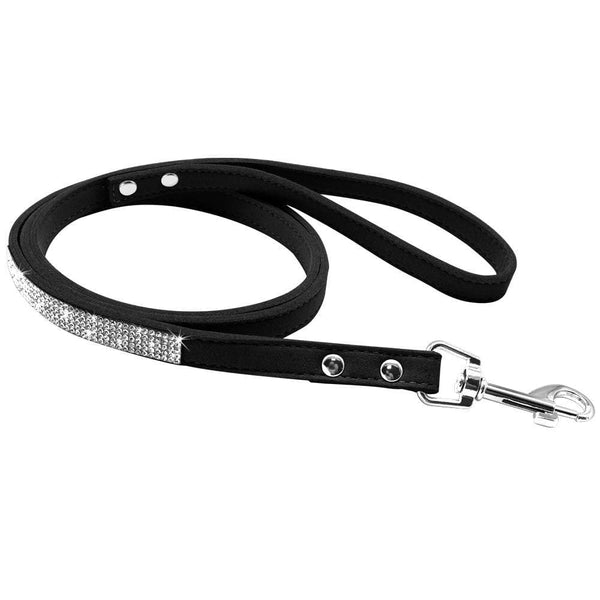 Load image into Gallery viewer, Rhinestone sparkly dog leash black
