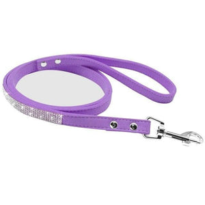 Rhinestone sparkly dog leash purple