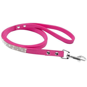 Rhinestone sparkly dog leash pink