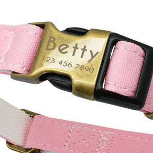 personalised pet collar with engraving pastel colour
