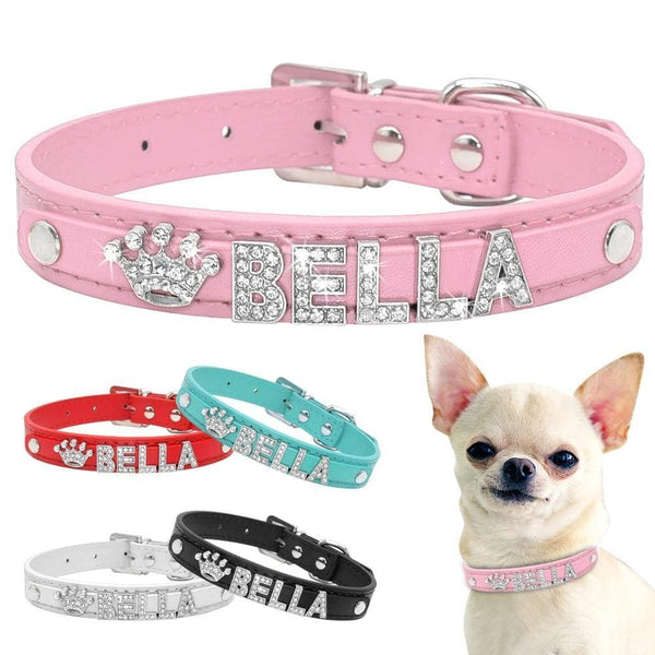 Load image into Gallery viewer, Bling rhinestone charm personalised collar
