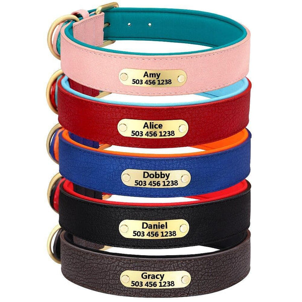 Load image into Gallery viewer, leather personalised dog collar engraved

