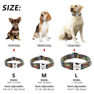 personalised pet collar with engraving size guide