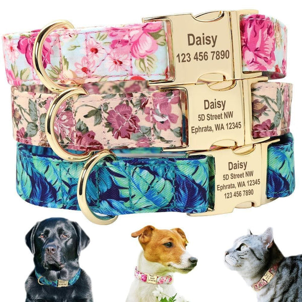 Load image into Gallery viewer, personalised dog collar with engraving and matching leash and poo bag holder set
