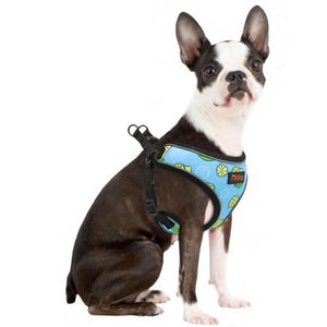 Fruit print pet harness adjustable and reflective