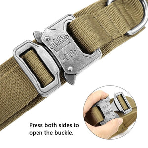 military style dog collar and leash