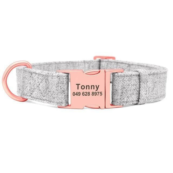 Load image into Gallery viewer, personalised dog collar with rose gold buckle
